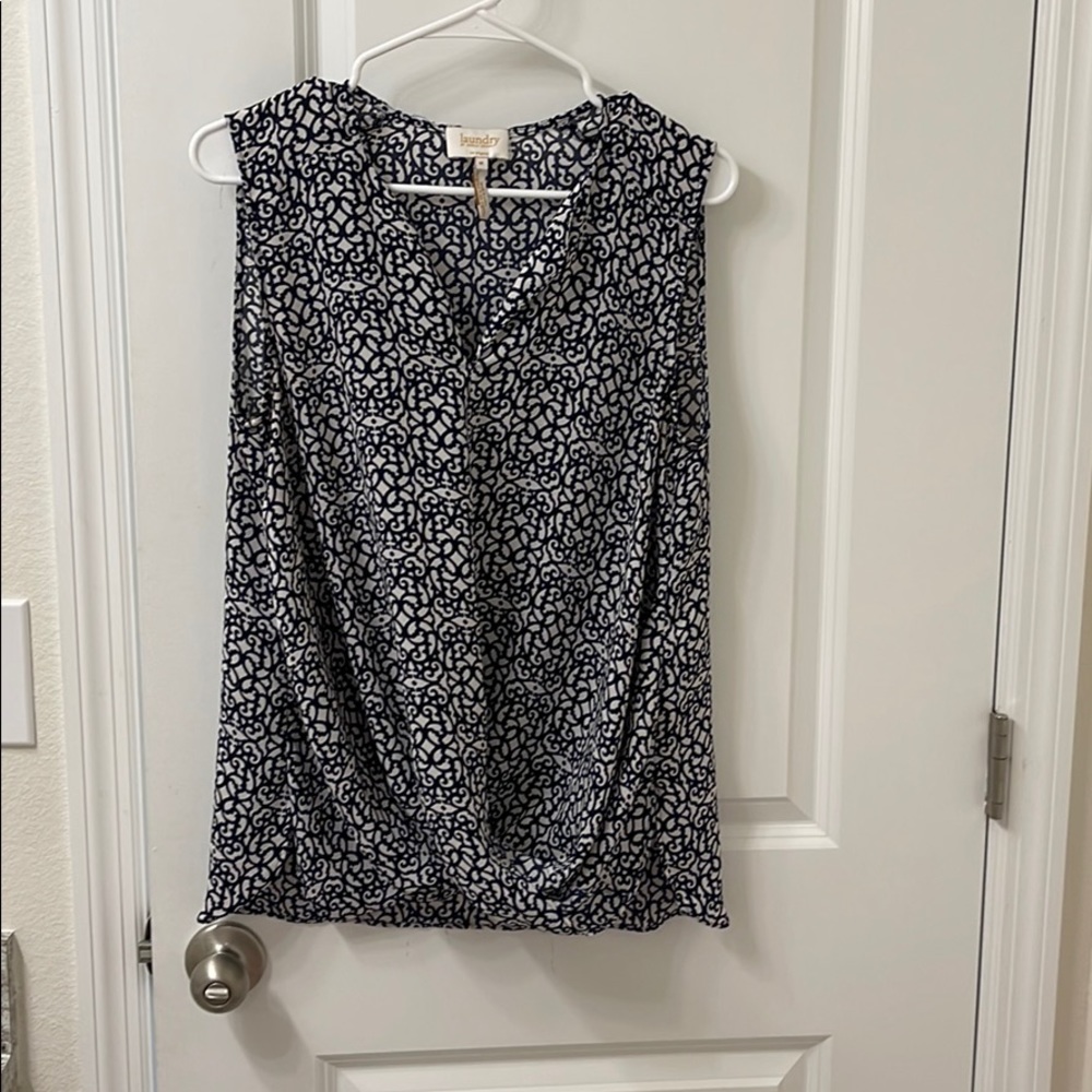 Navy top.
